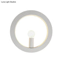 Modern black & white circle wall light bedroom sconce
