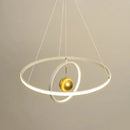 Modern black & white circular iron ball pendant – living room light