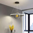 Modern black & white circular iron ball pendant – living room light