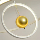 Modern black & white circular iron ball pendant – living room light