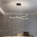 Modern black & white circular led chandelier for living room