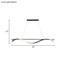 Modern black & white curved led island pendant light kitchen dining room