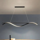 Modern black & white curved led island pendant light kitchen dining room
