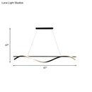 DecorBites™ Acrylic Swirling Island Pendant Light with LED, Black Hanging Ceiling Lamp (39"/47" W) in White/Warm Light
