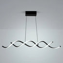 Modern black & white curved led pendant ceiling light dining room