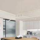 Modern black & white curved led pendant light kitchen island lighting