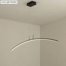 Modern black & white curved led pendant light kitchen island lighting