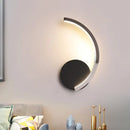 Modern black & white curved led wall mounted sconce warm light living room