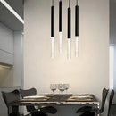 Modern black & white cylinder led pendant light for kitchen