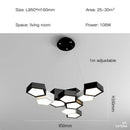 Modern black white diamond led chandelier living room pendant light