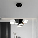 Modern black white diamond led chandelier living room pendant light