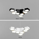 Modern black white diamond led chandelier living room pendant light