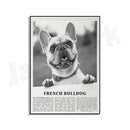 Modern black & white dog breeds poster set – living room wall art