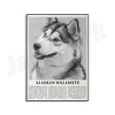 Modern black & white dog breeds poster set – living room wall art