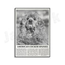 Modern black & white dog breeds poster set – living room wall art