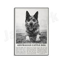 Modern black & white dog breeds poster set – living room wall art