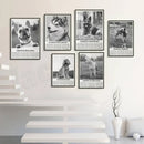 Modern black & white dog breeds poster set – living room wall art