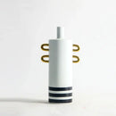Modern black & white dots geometric ceramic vase living room decor