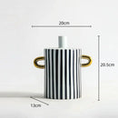 Modern black & white dots geometric ceramic vase living room decor