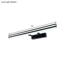 Modern black & white double arm rectangle vanity light bathroom led