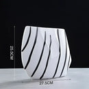 Modern black & white elegant striped ceramic vase living room decor