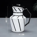 Modern black & white elegant striped ceramic vase living room decor