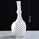 Modern black & white elegant striped ceramic vase living room decor