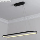 Modern black & white ellipse hanging lamp dining room led light