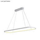 Modern black & white ellipse hanging lamp dining room led light