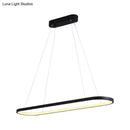 Modern black & white ellipse hanging lamp dining room led light