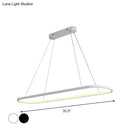 Modern black & white ellipse hanging lamp dining room led light