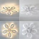 Modern black & white floral ceiling fan light – living room led