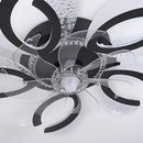 Modern black & white floral ceiling fan light – living room led