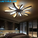 Modern black & white flower led chandelier living room light