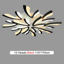 Modern black & white flower led chandelier living room light