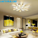 Modern black & white flower led chandelier living room light