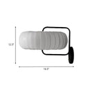 Modern black & white gathered fabric pumpkin wall sconce bedroom light