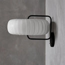 Modern black & white gathered fabric pumpkin wall sconce bedroom light