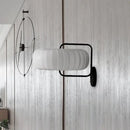 Modern black & white gathered fabric pumpkin wall sconce bedroom light