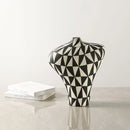 Modern black & white geometric diamond ceramic vase living room decor