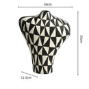 Modern black & white geometric diamond ceramic vase living room decor