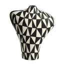 Modern black & white geometric diamond ceramic vase living room decor