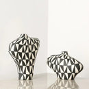 Modern black & white geometric diamond ceramic vase living room decor