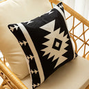 Modern black & white geometric embroidered cushion cover living room
