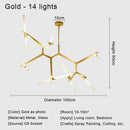 Modern black & white geometric glass led chandelier living room light