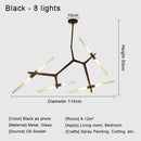 Modern black & white geometric glass led chandelier living room light