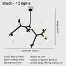 Modern black & white geometric glass led chandelier living room light