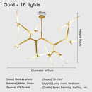 Modern black & white geometric glass led chandelier living room light