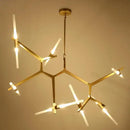 Modern black & white geometric glass led chandelier living room light