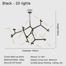 Modern black & white geometric glass led chandelier living room light